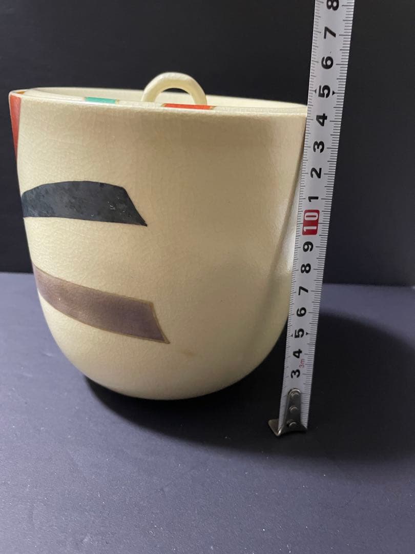 京焼 色絵金彩 水差し 在銘 仁清写 利休形 昭和43年購入 アンティーク