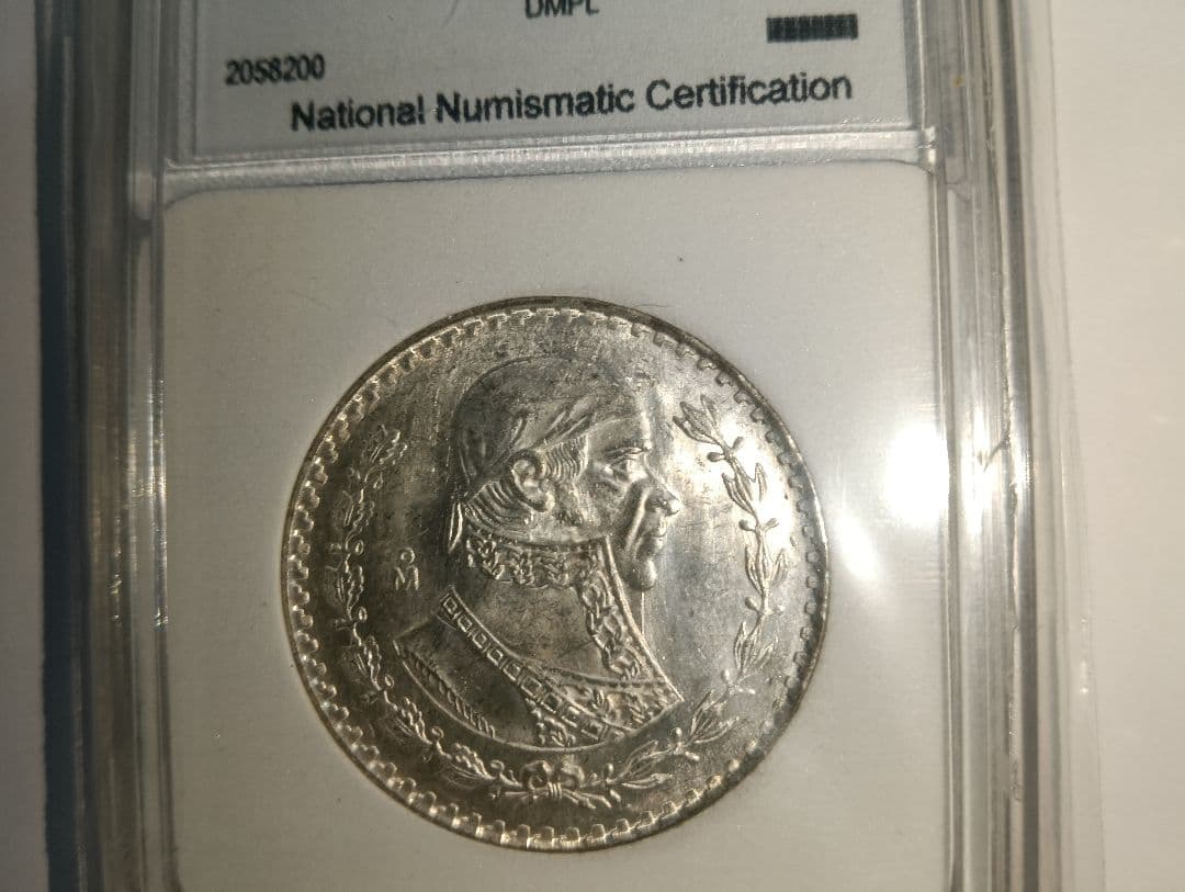 ☆激レア！☆1961 メキシコ シルバー 1ペソ PCGS MS7 スポットレス