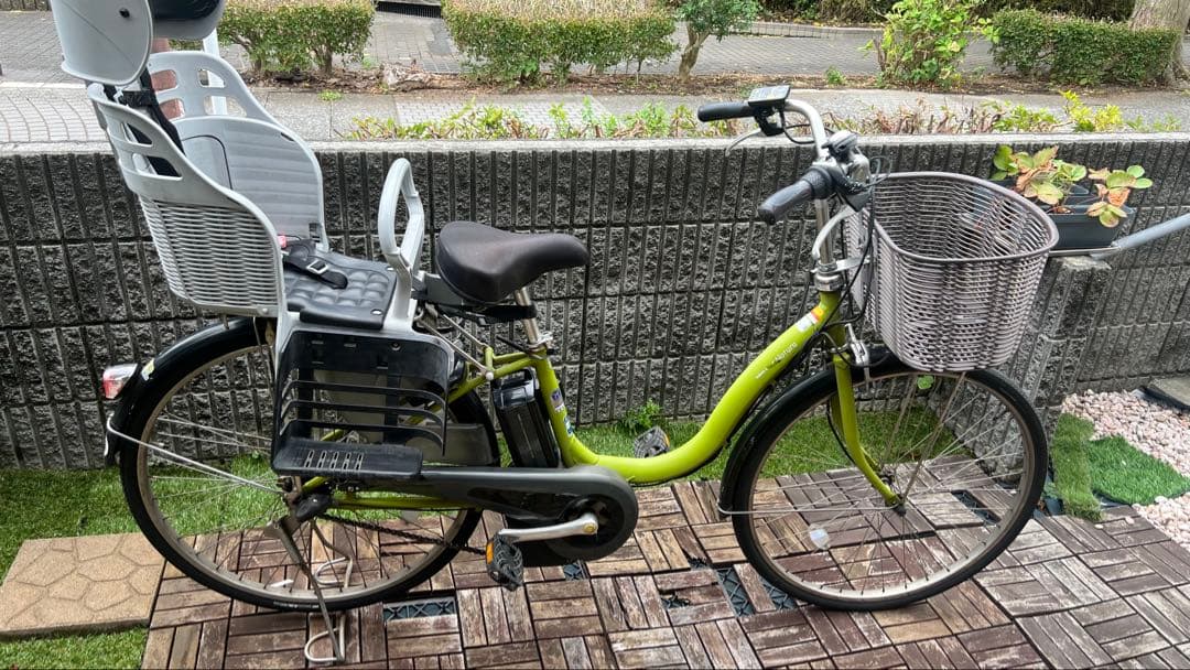 【引き取り】YAMAHA 電動自転車 PAS ナチュラL 子供乗せ グリーン