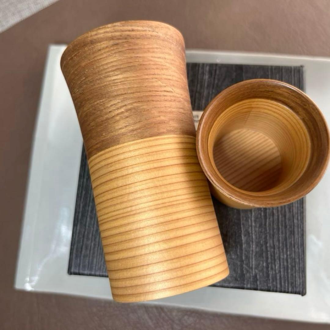 大館曲げわっぱ あわせ 月・花 カップ[ビアカップ.フリーカップ]ぐい呑