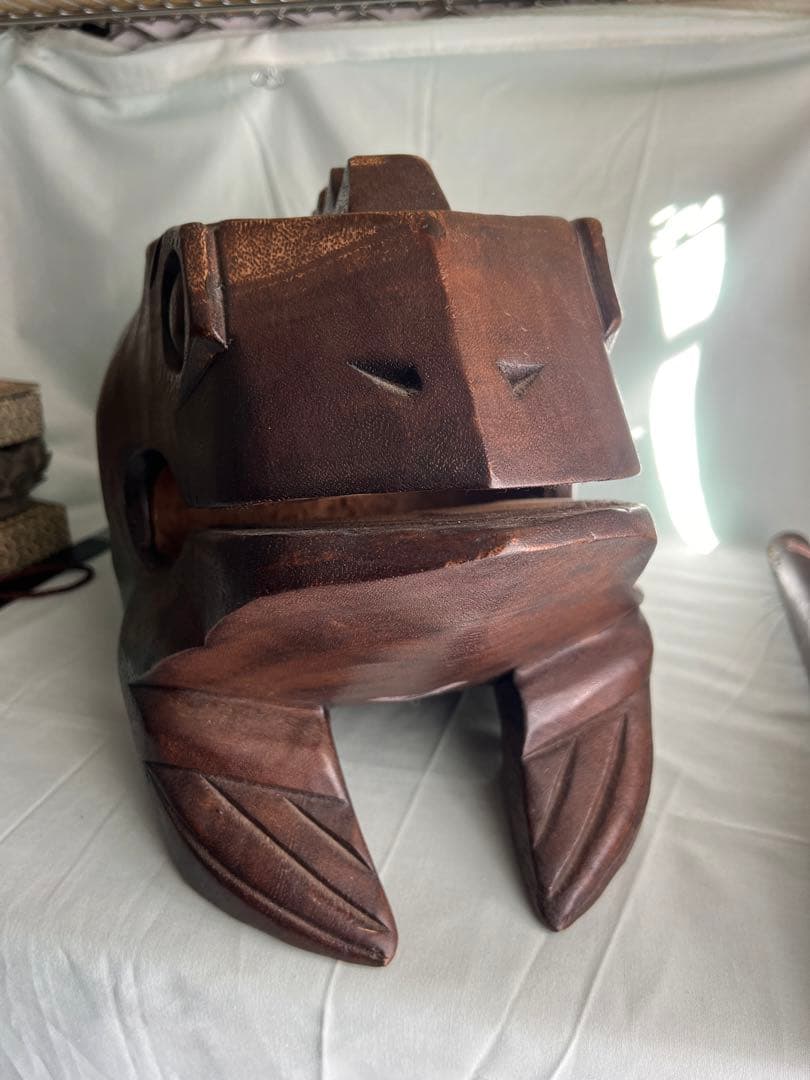 木製カエル 5.1KG 特大サイズ