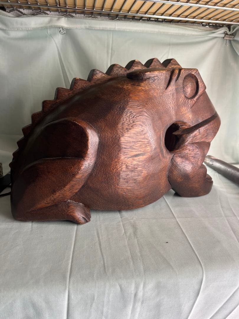 木製カエル 5.1KG 特大サイズ