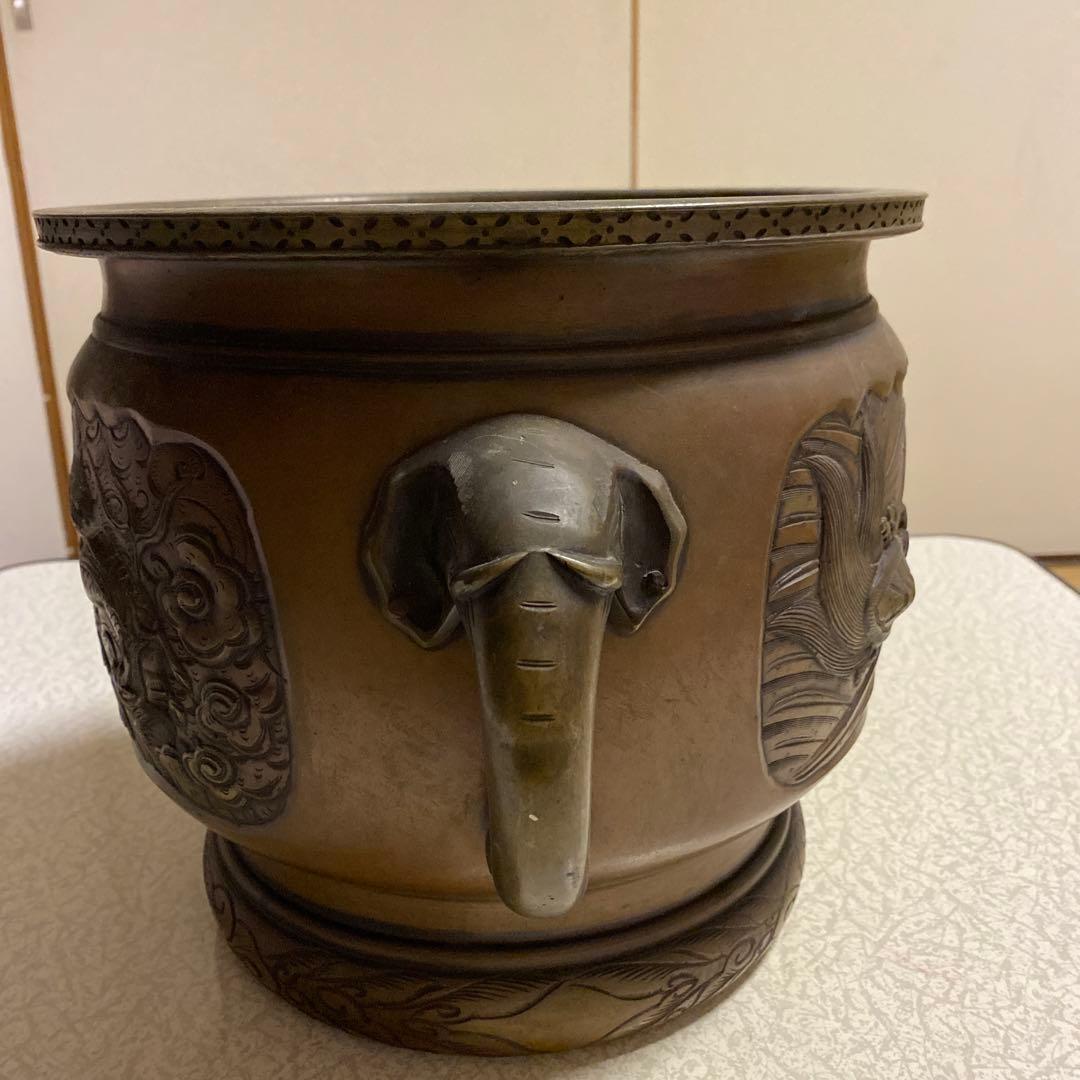 火鉢　銅　古董