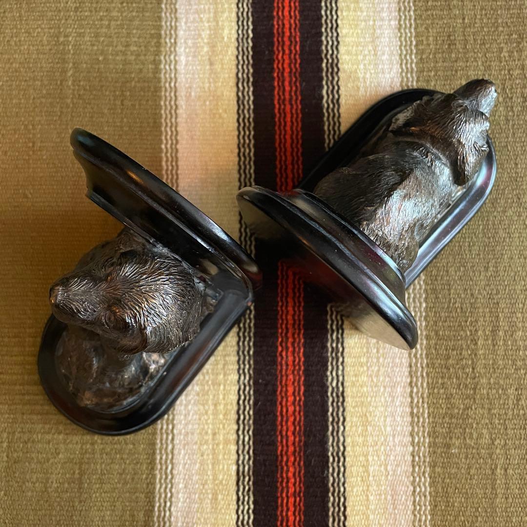 希少品！50's〜60's アメリカアンティーク　犬のブックエンド置物USA