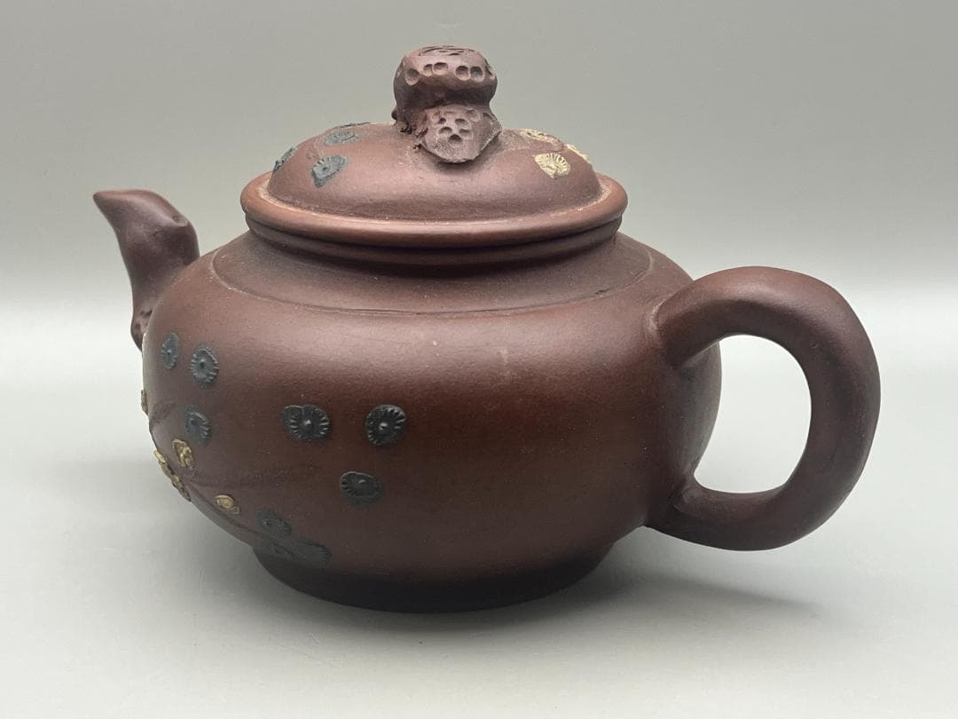 【海】中国美術品　紫砂壷　朱泥急須_11　在銘　時代品　美術品