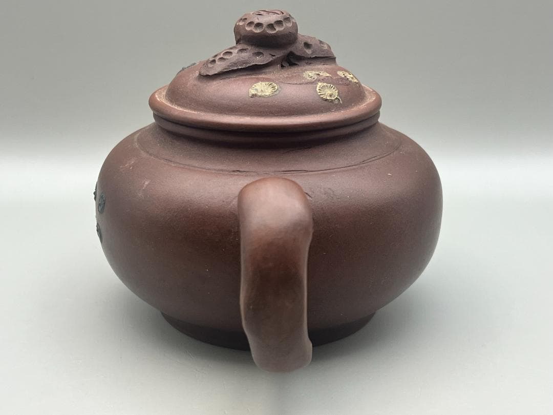 【海】中国美術品　紫砂壷　朱泥急須_11　在銘　時代品　美術品