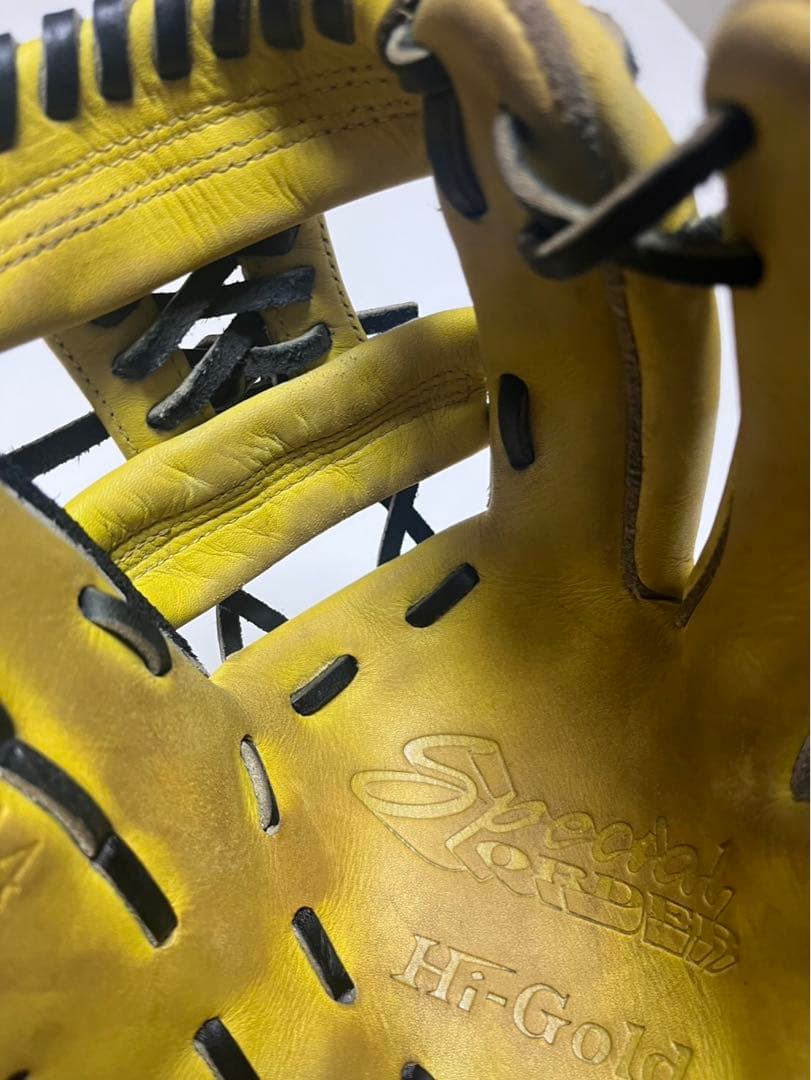 ハイゴールド軟式野球グローブ 黒/黄色