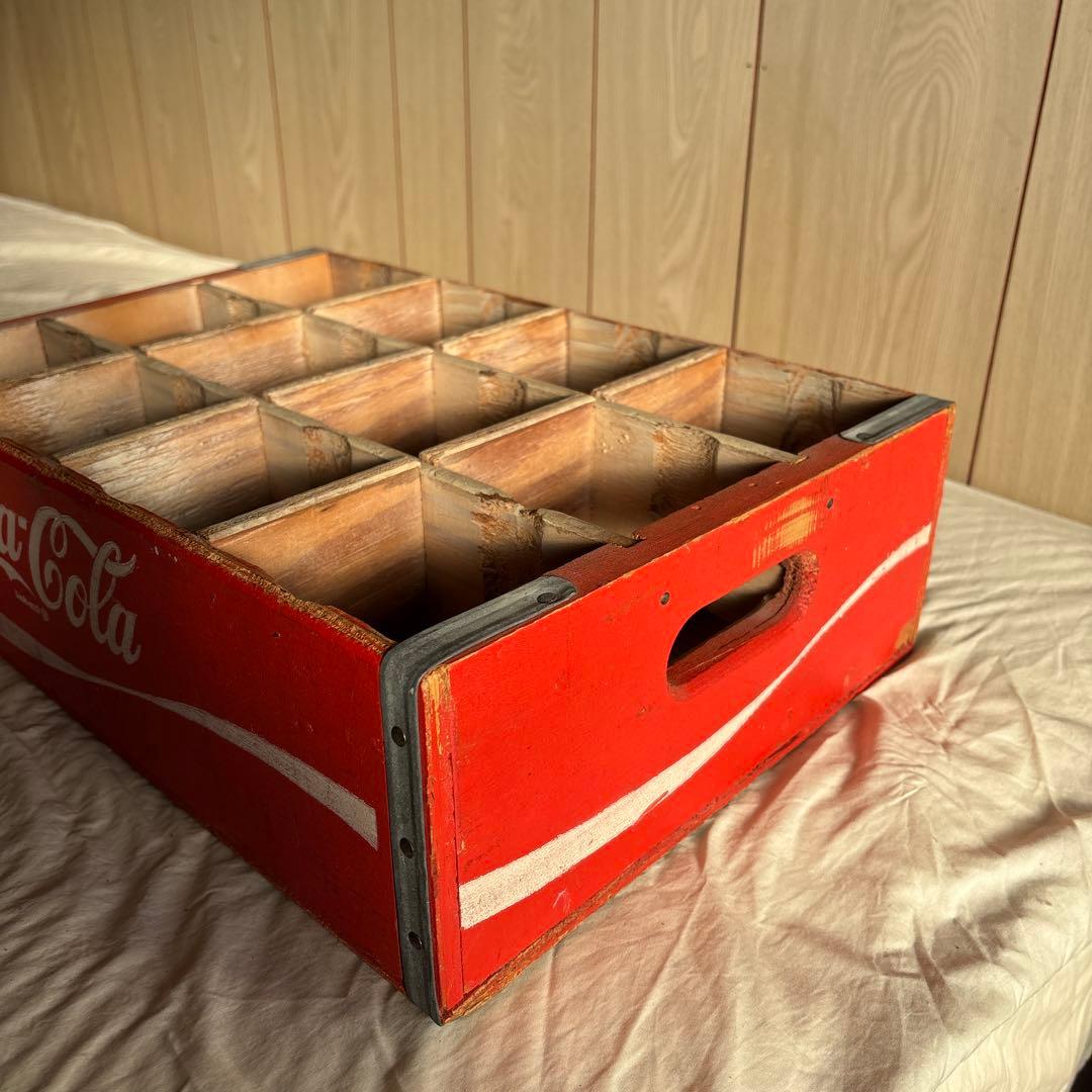Coca-Cola レトロ木製収納ボックス　コカ・コーラ　木箱　アンティーク