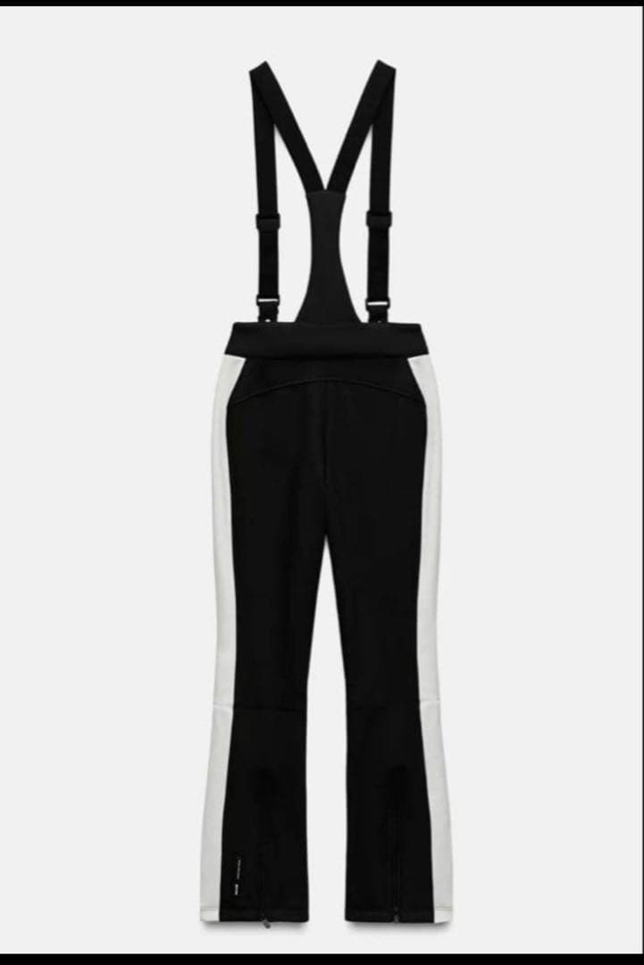 ZARAサスペンダー付きスノーパンツ ブラック/ホワイト