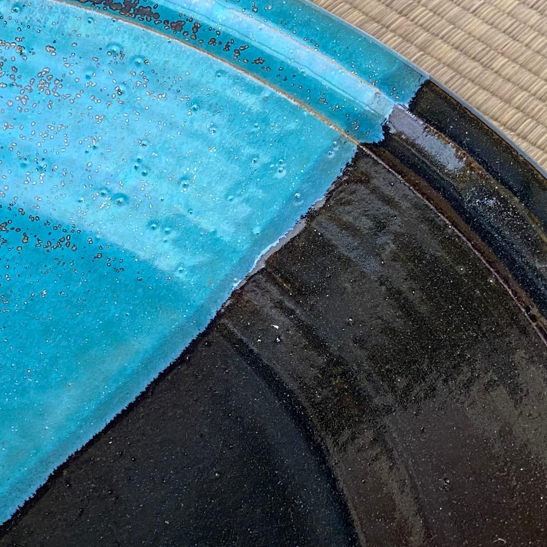 希少 牛ノ戸焼 掛け分け 大皿 特大サイズ 吉田璋也 民藝 柳宗悦 鳥取民芸