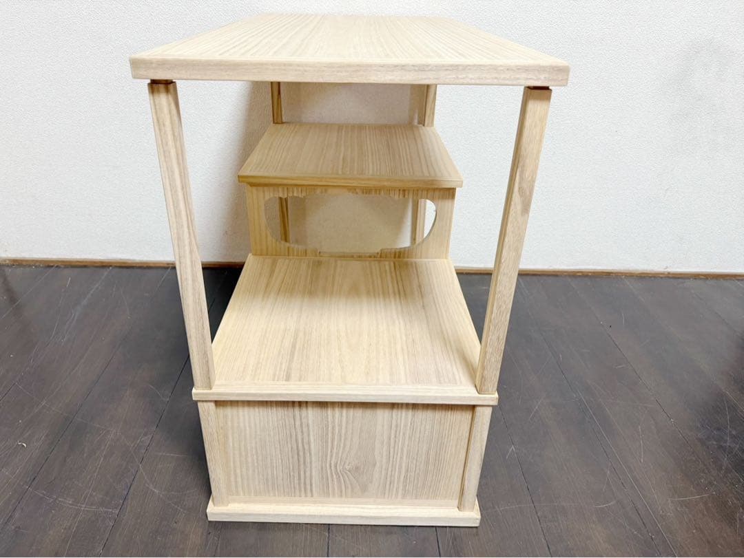 ほぼ未使用 茶道具 桐木地 利休袋棚 志野棚 組立式 炉用 利休好写し 紙箱