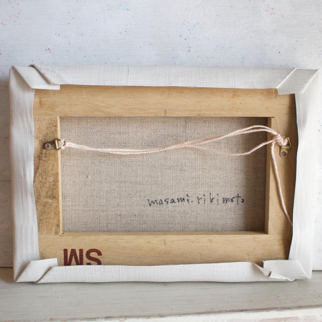 「ペチュニアとトイプードル」 アクリル画 SM キャンバス 原画 額なし