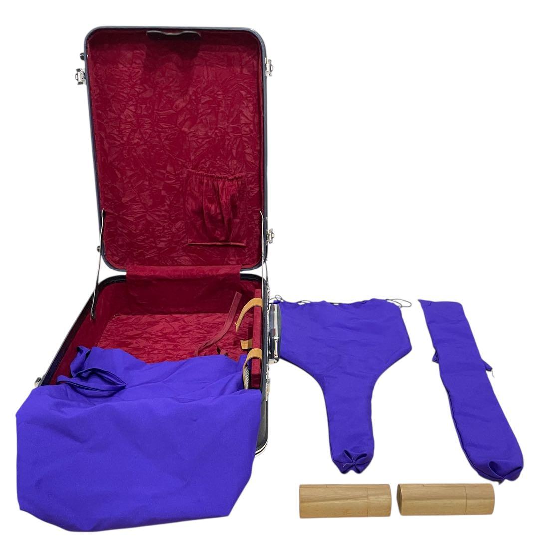 【送料無料】津軽三味線用 三つ折りハードケース（木製仮継ぎ付き】