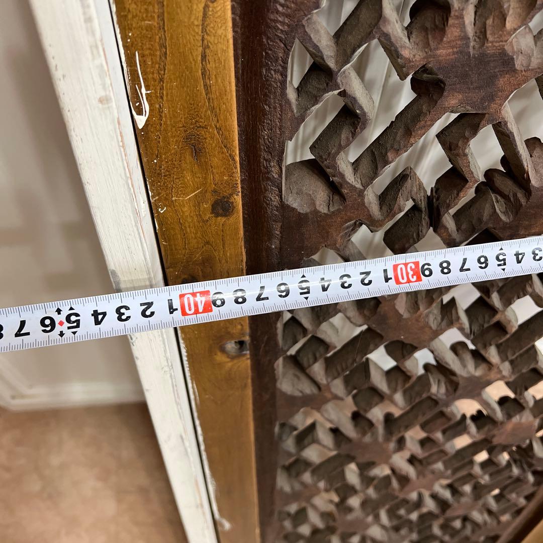 韓国アンティーク＊装飾的な木製パネル 花モチーフ