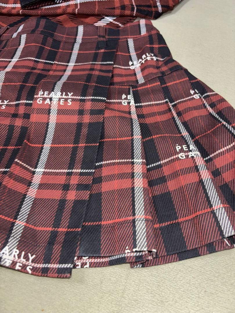 （新品と美品）パーリーゲイツ 、グレンチェック柄シリーズ、セットアップ、サイズ1