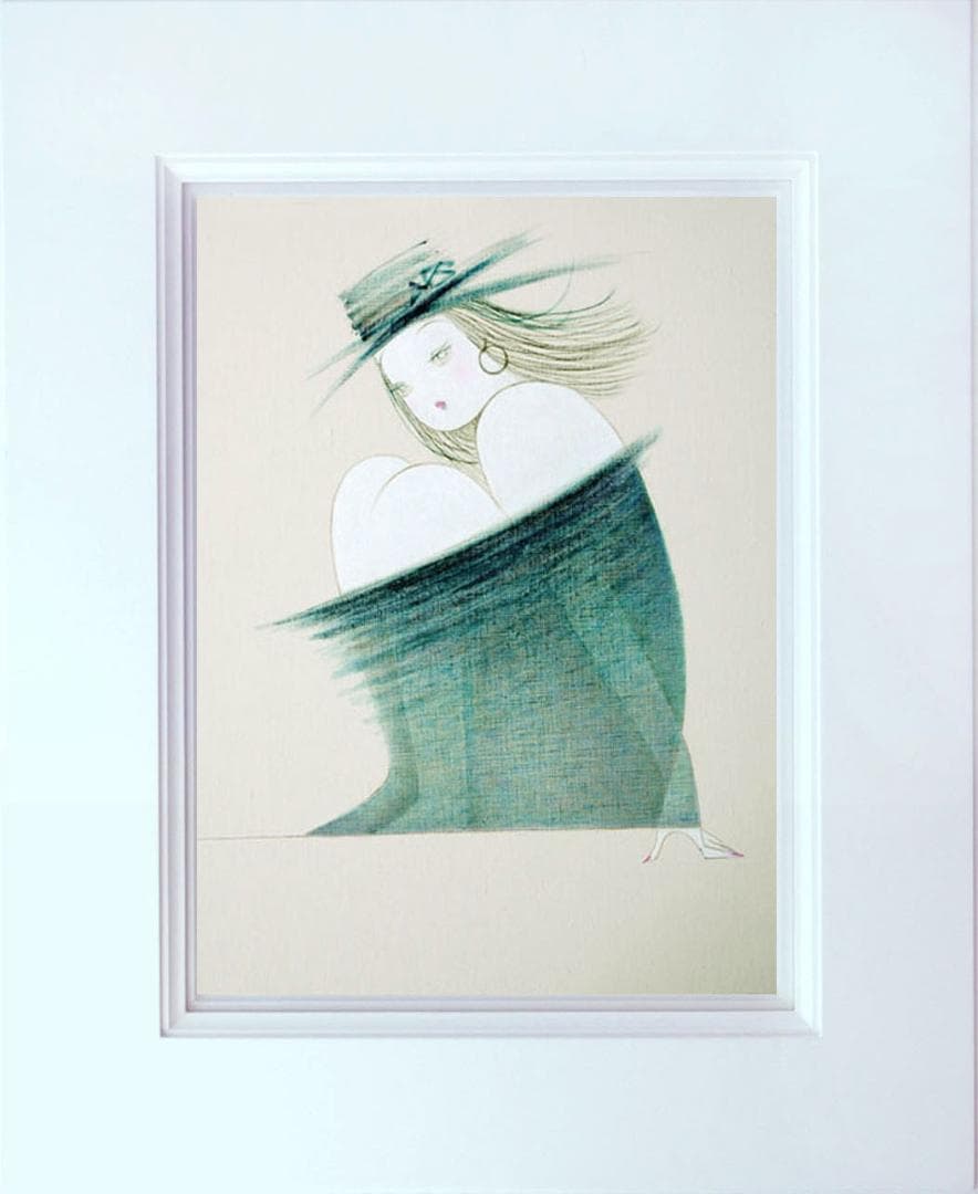 油絵 絵 絵画 インテリア 額付(黒) F6-080114 人物 女性像