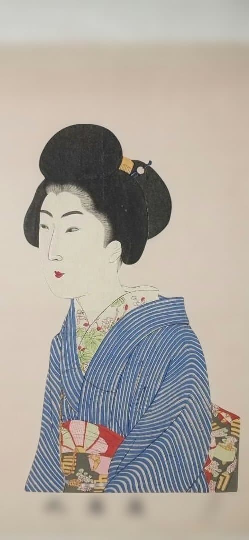 浮世絵版画、真美人五、橋本周延画 明治三十年出版