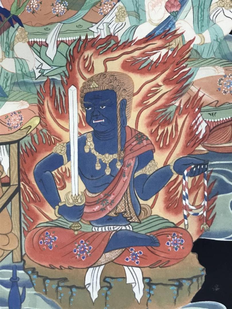 【真作】瑞象/十三佛大師来迎図/弘法大師/仏事掛/掛軸/名家伝来/AD-775