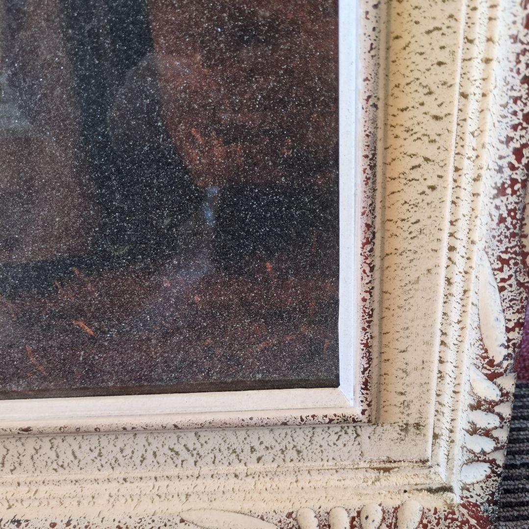 昭和レトロ　水晶絵　フランソワ ミレー 落穂拾い 複製名画 絵画 美術品 壁掛け