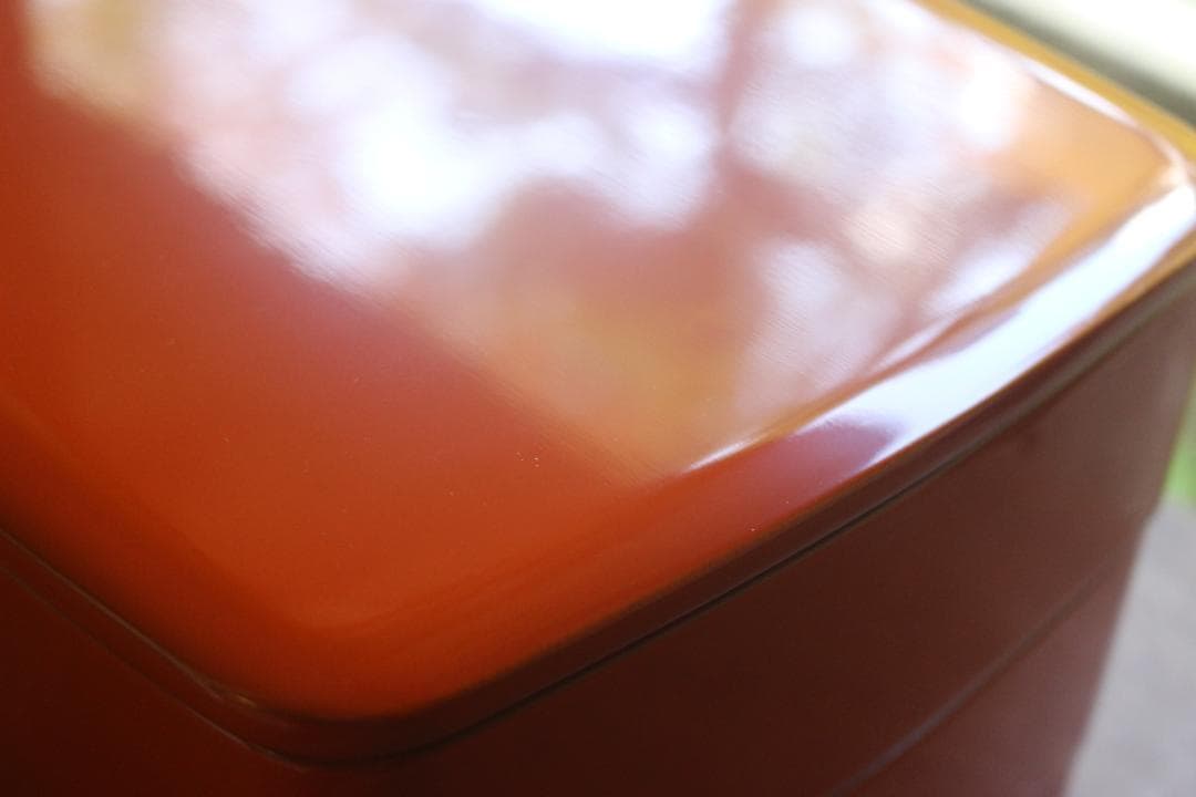 デッドストック！極上内黒朱漆の美しい胴張三段重（検輪島塗山中塗お重重箱