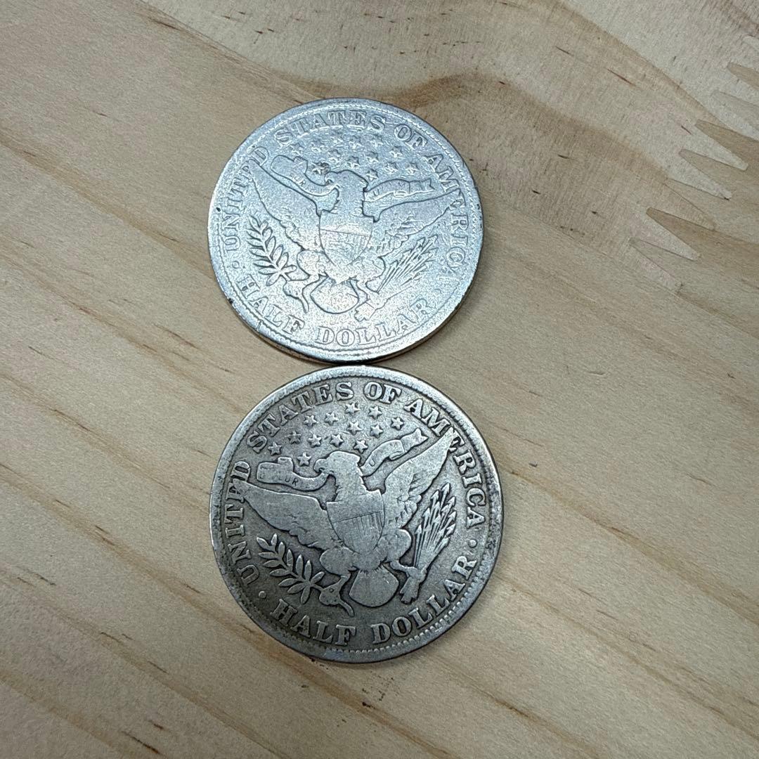 1899年 アメリカ バーバー ハーフダラー 銀貨 2枚