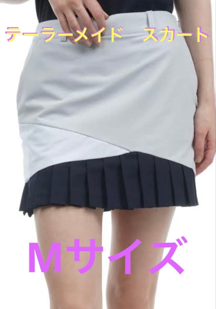 TAYLOR MADE プリーツ　スカート グレー/ネイビー