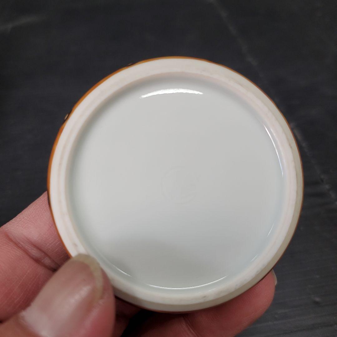 香合 色絵太鼓 叶 松谷 茶道具 共箱 栞