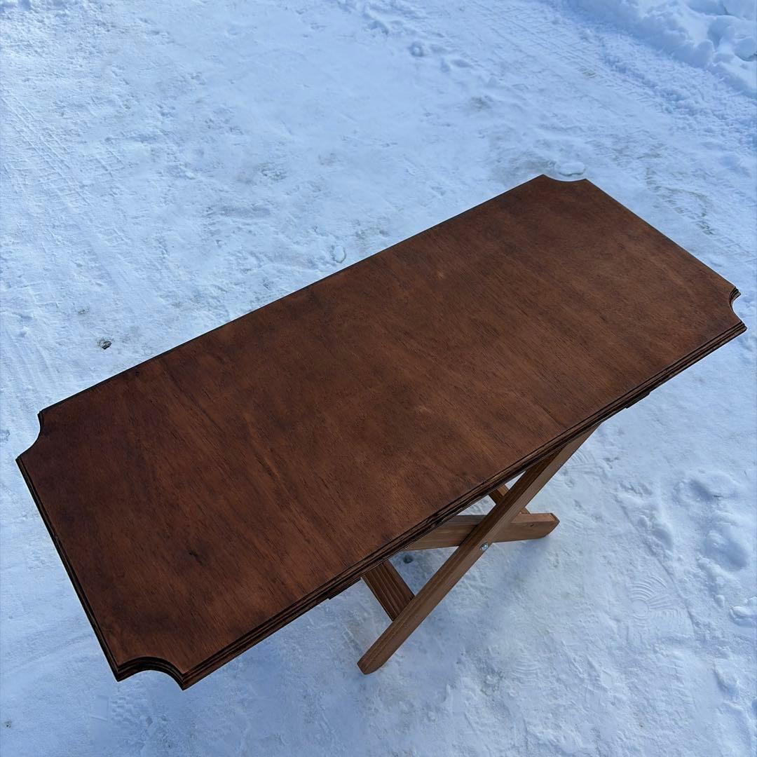 キャンプテーブル　ローテーブル　ハンドメイド　折り畳み　無骨　ソロキャンプ