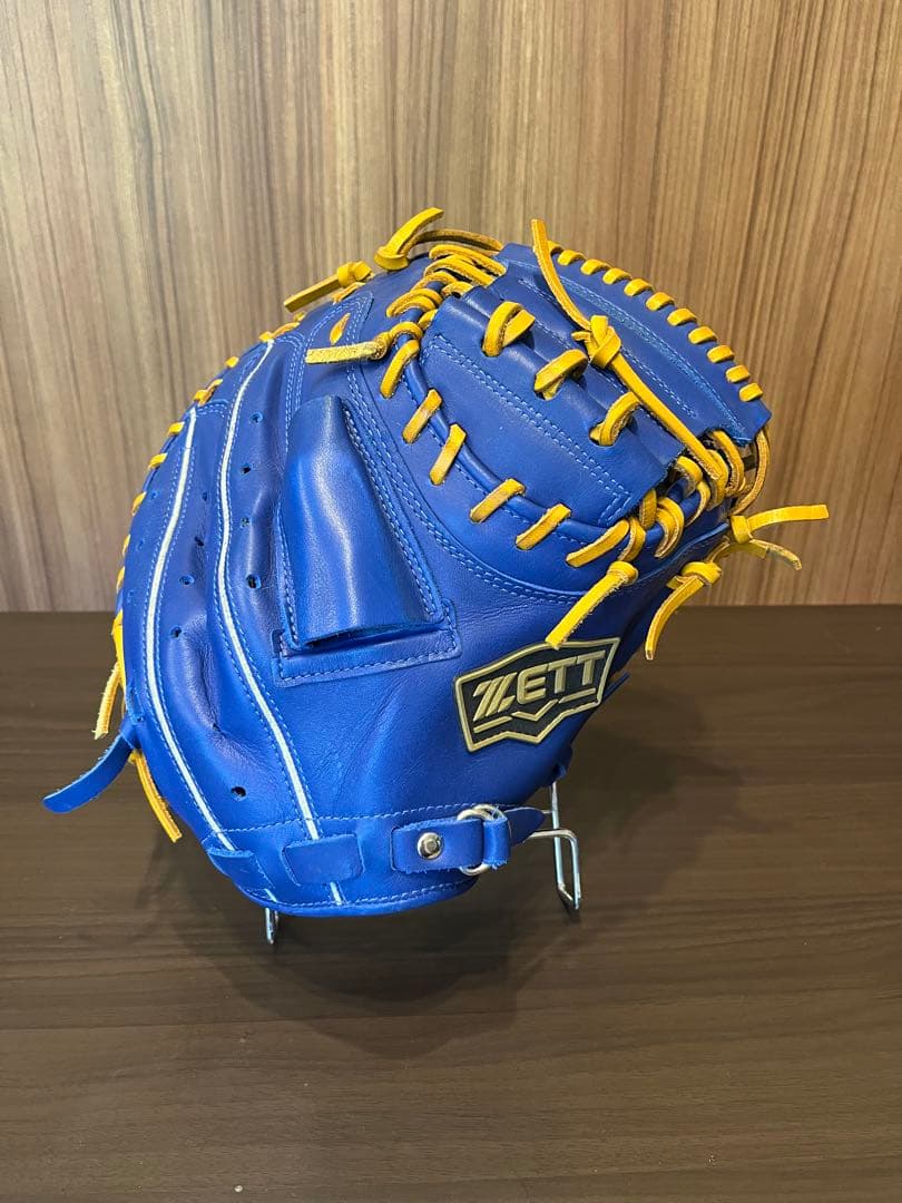 KING☆MK☆ ZETT 軟式キャッチャーミット青/黄色
