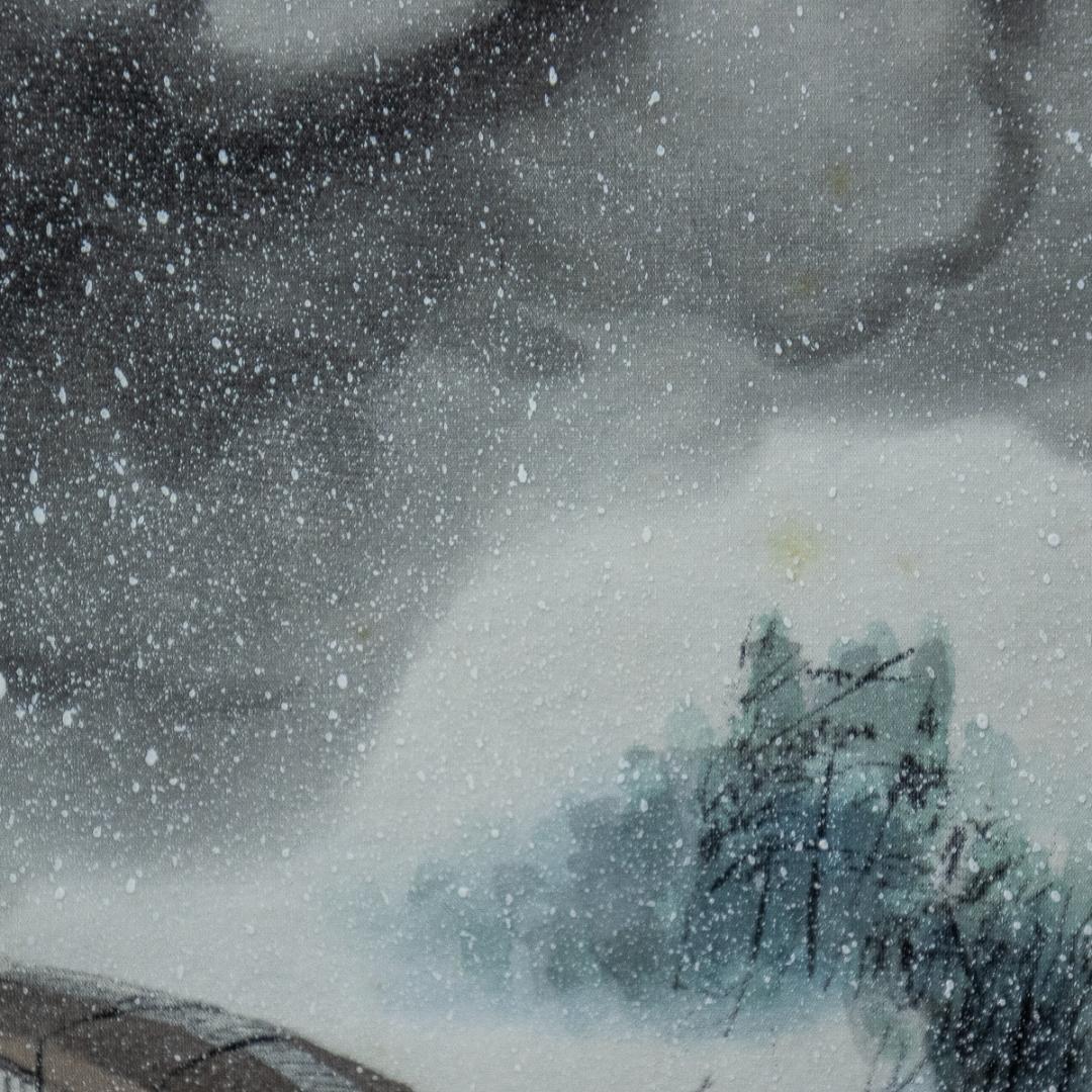 掛軸-1144　静山　鉄路一筋　共箱 　デゴイチ　鉄道画