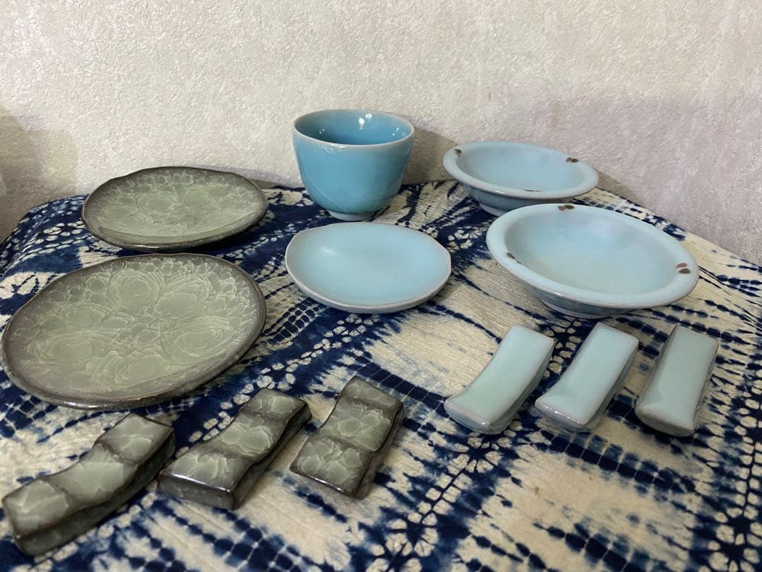 鈴木三成　青磁　小皿　箸置