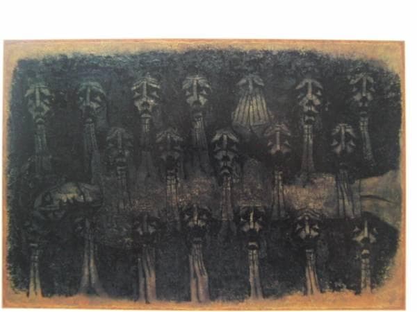 香月泰男、涅槃Nirvana、希少画集画、新品額装付