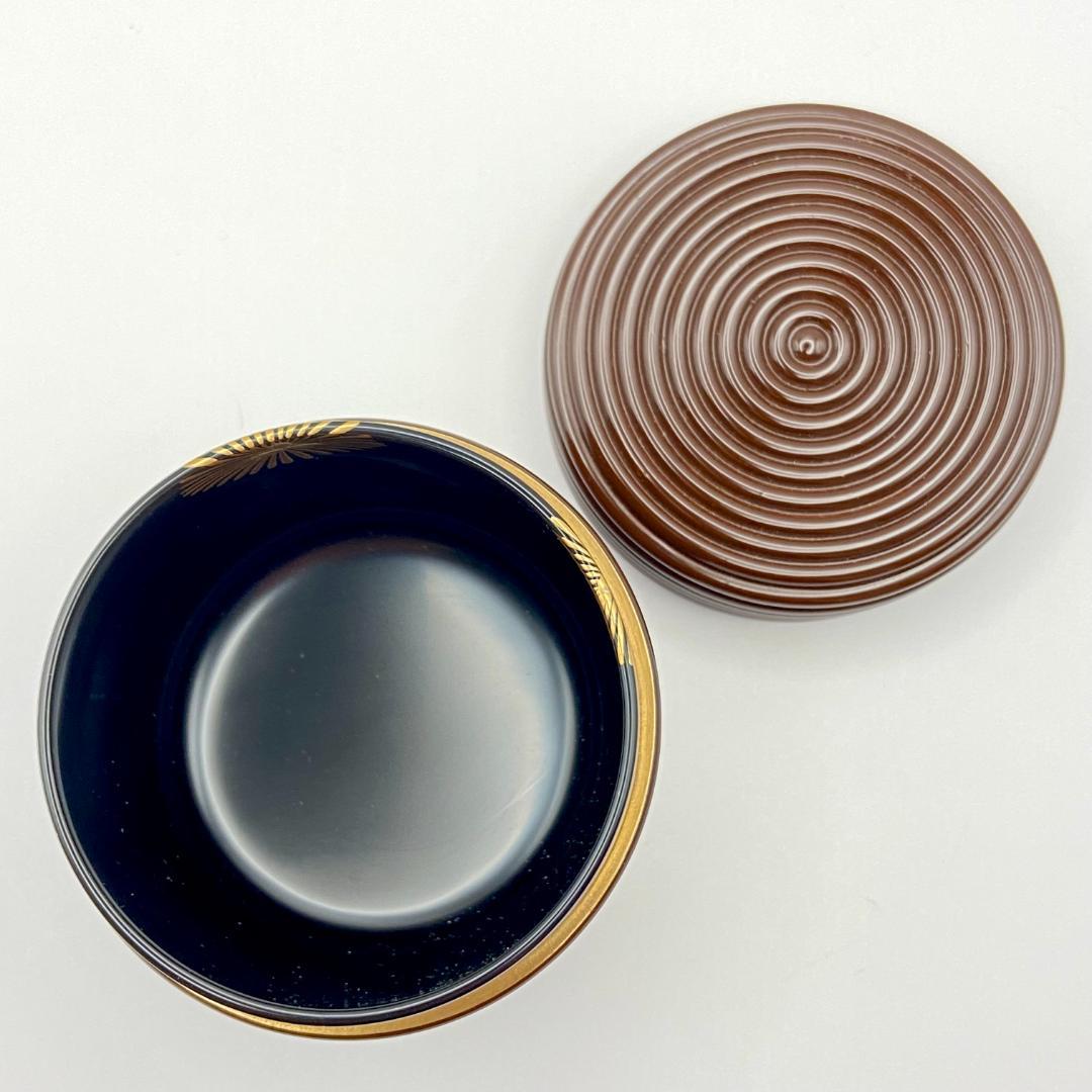 大棗 潤塗 独楽筋　中谷秀斉　共箱入　茶道具　薄茶器　漆芸　伝統工芸品