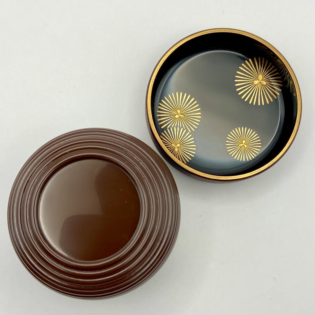 大棗 潤塗 独楽筋　中谷秀斉　共箱入　茶道具　薄茶器　漆芸　伝統工芸品