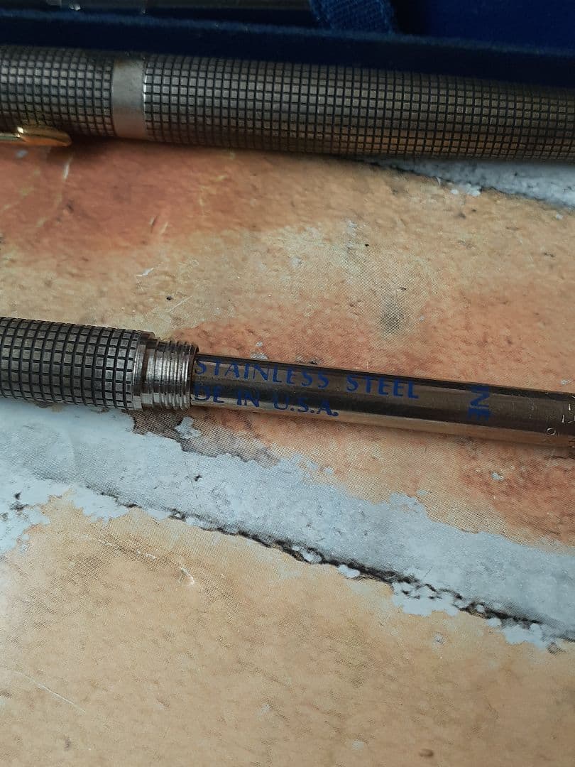 へ*可様 Parker 万年筆セット シルバー メッシュデザイン