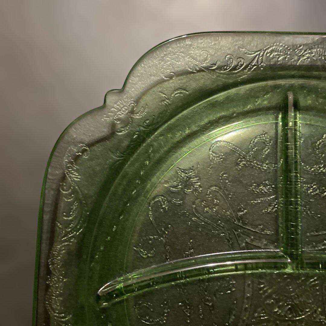 ビンテージ　フェデラル(検)　3コンパートメント　デプレッショングラス 1