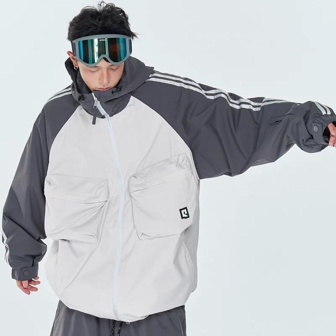 スノーボードウェア グレーとホワイト グラトリ 韓国