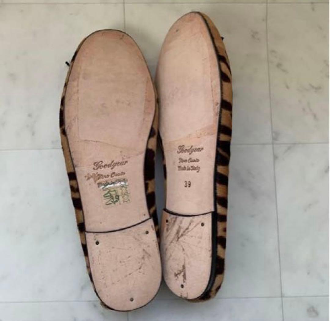 新品　SPELTA バレエシューズ スペルタ ハラコ　ヒョウ柄　39