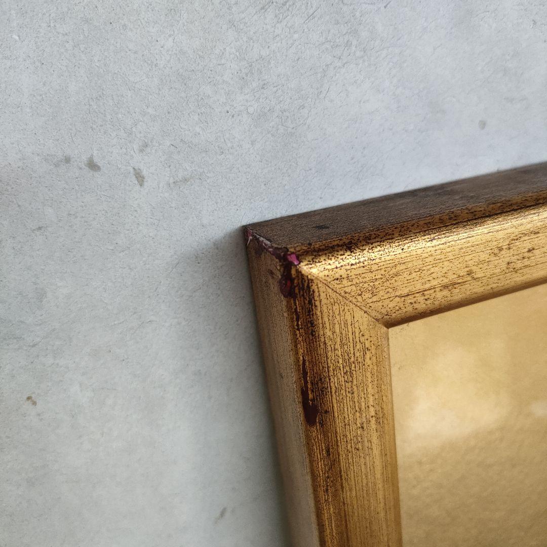 額に傷や汚れあり あいはら友子 『黒バックに黄金富士に金の昇り龍』開運絵画6号