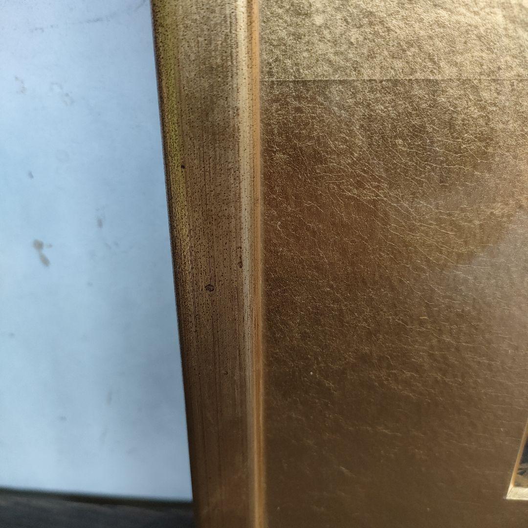 額に傷や汚れあり あいはら友子 『黒バックに黄金富士に金の昇り龍』開運絵画6号