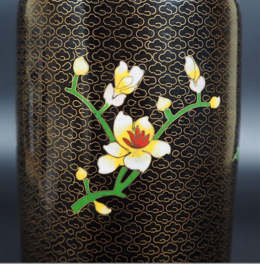 送料無料　中国古玩　景泰藍七宝花瓶　高さ約26ｃｍ