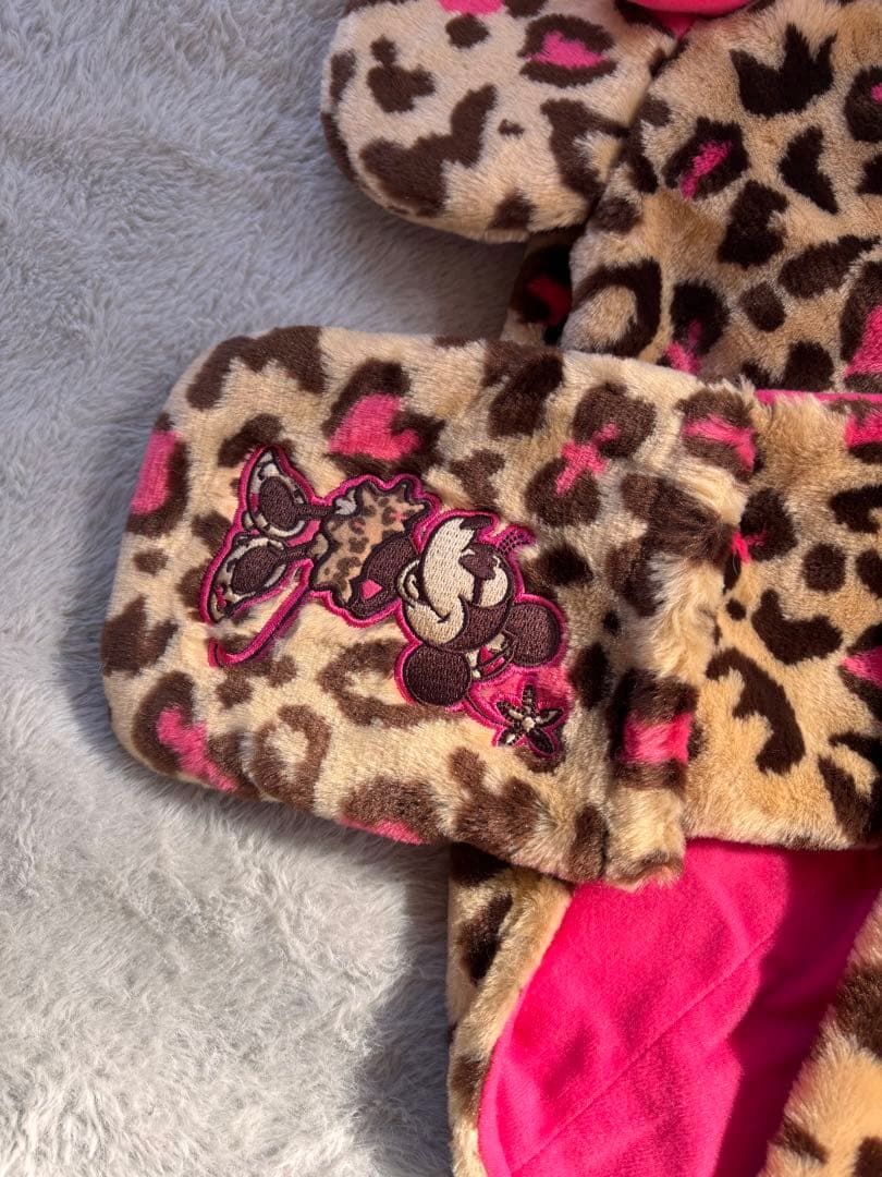 ミニー・マウス ヒョウ柄フリースキャップ