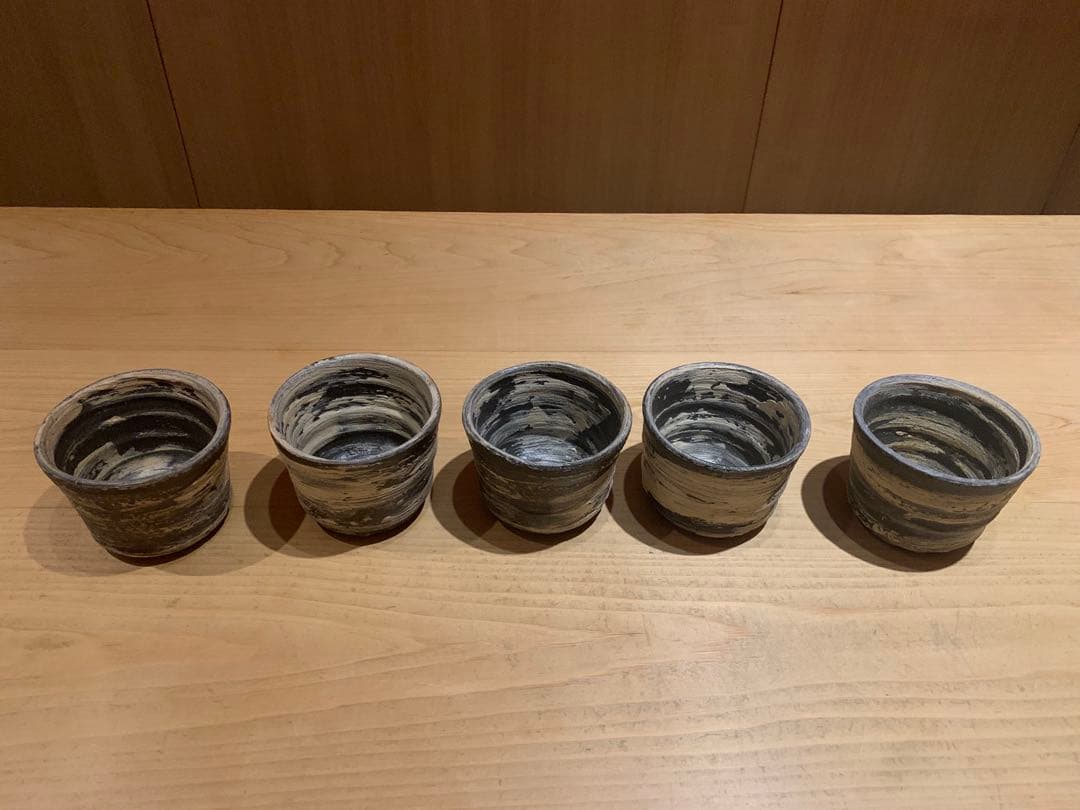 人気作家　小島陽介作　刷毛目筒向こう　5客セット