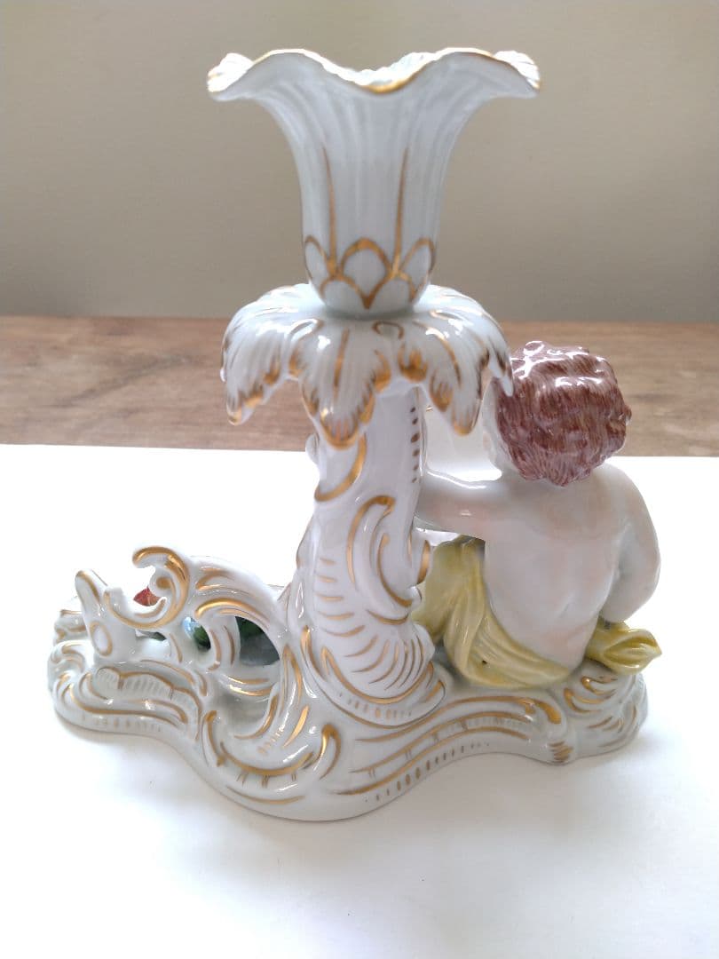 希少 Dresdenドレスデン カールティーメ工房　　天使の燭台ペア キャンドル