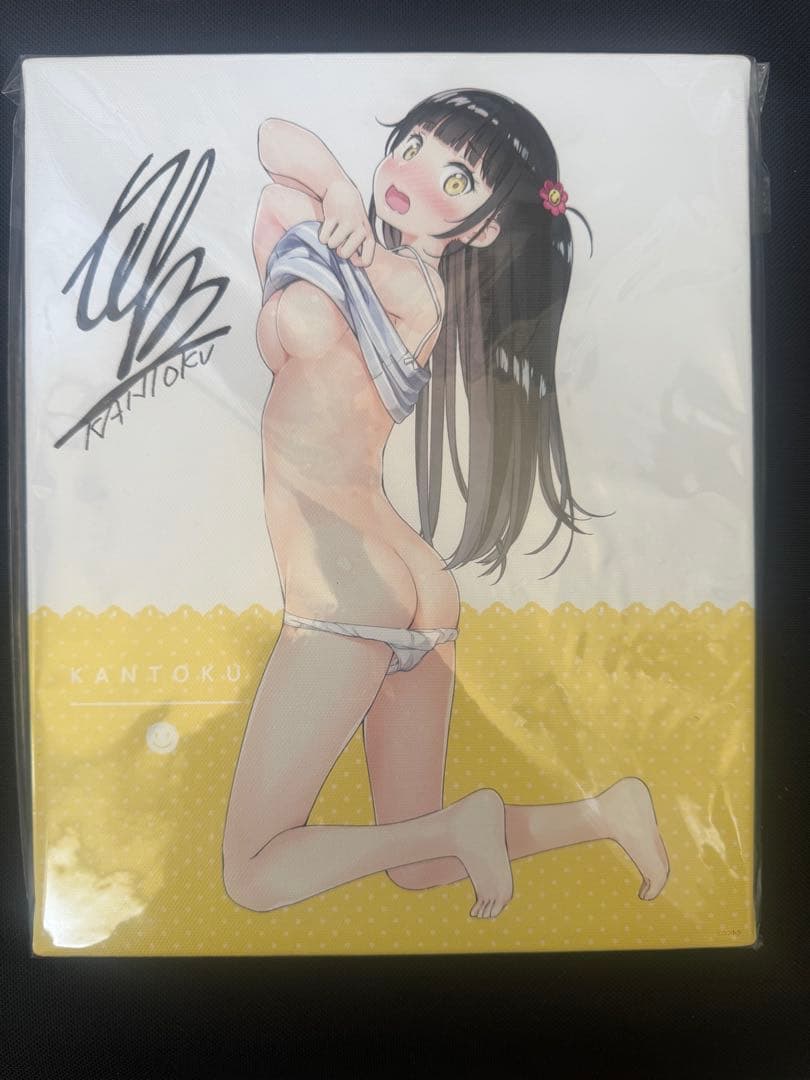 カントクdmmスクラッチ Wチャンス直筆サイン入りキャンバスボード　なぎさ