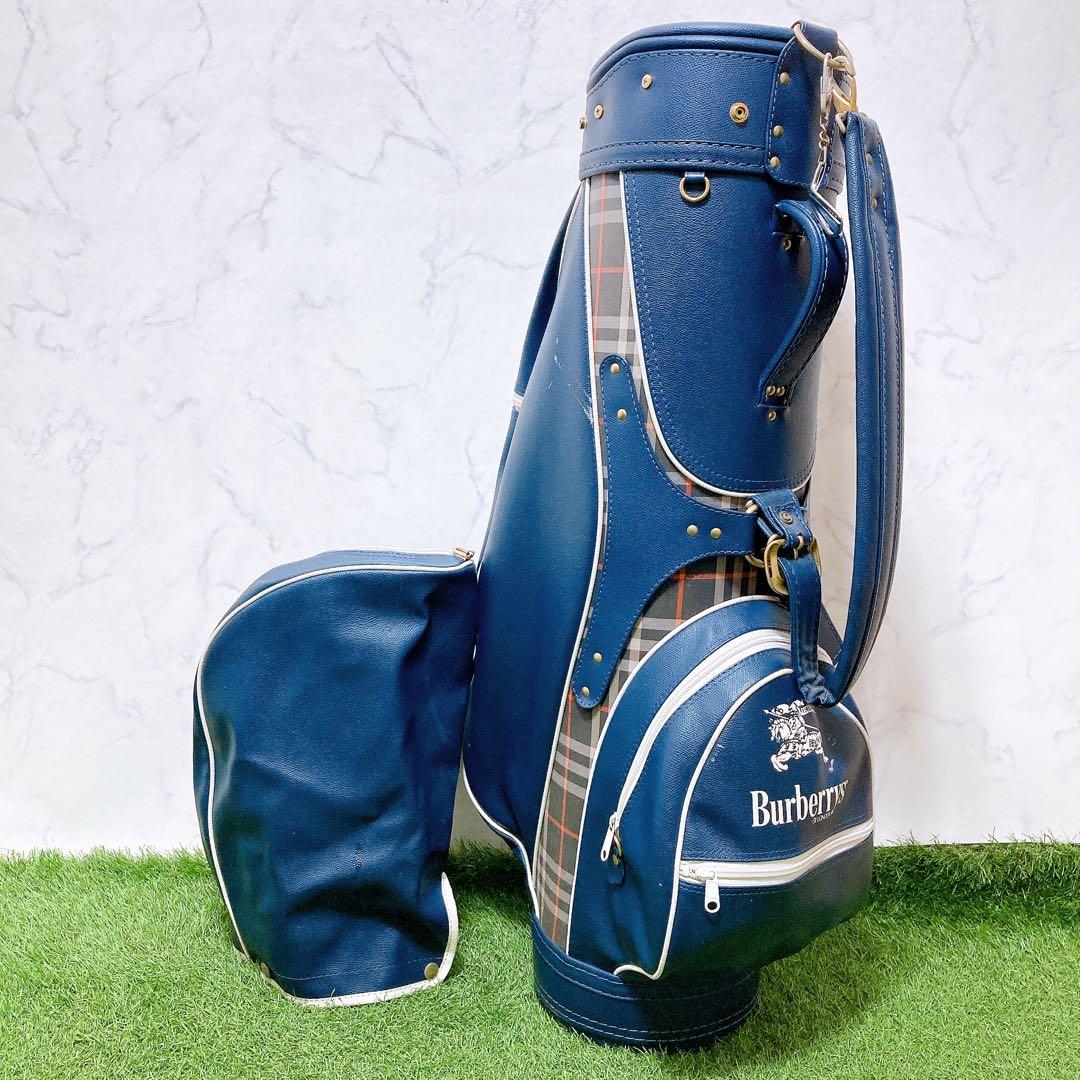 M Burberrys バーバリー　キャディバッグ　ネイビー　クラブケース