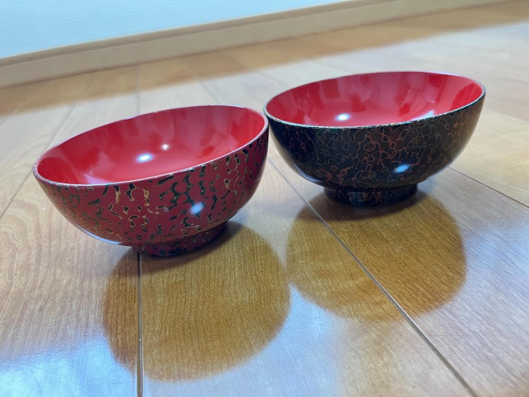 【新品未使用】 津軽塗 漆器 椀＆箸 2客セット【津軽塗夫婦椀・津軽塗夫婦箸】