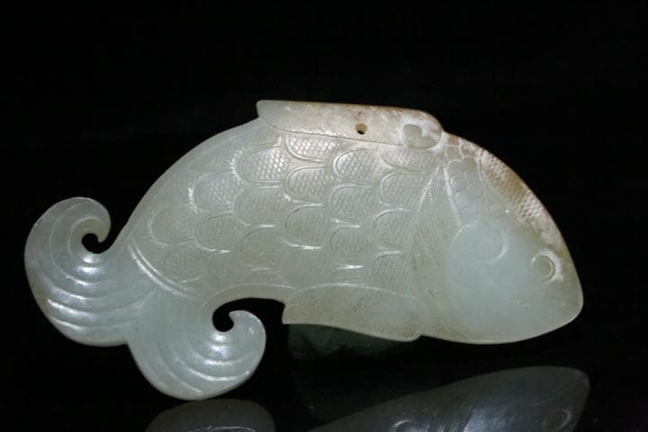 漢代 玉魚装身具 中国美術ペンダント アンティークコレクション 古玉