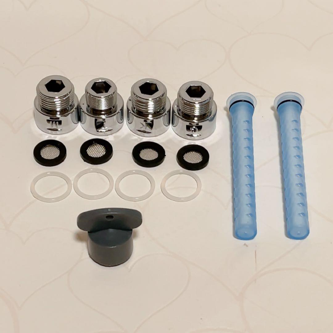 シャワーヘッド マイクロナノバブル 塩素除去 6段階水流 4種類アダプター付き