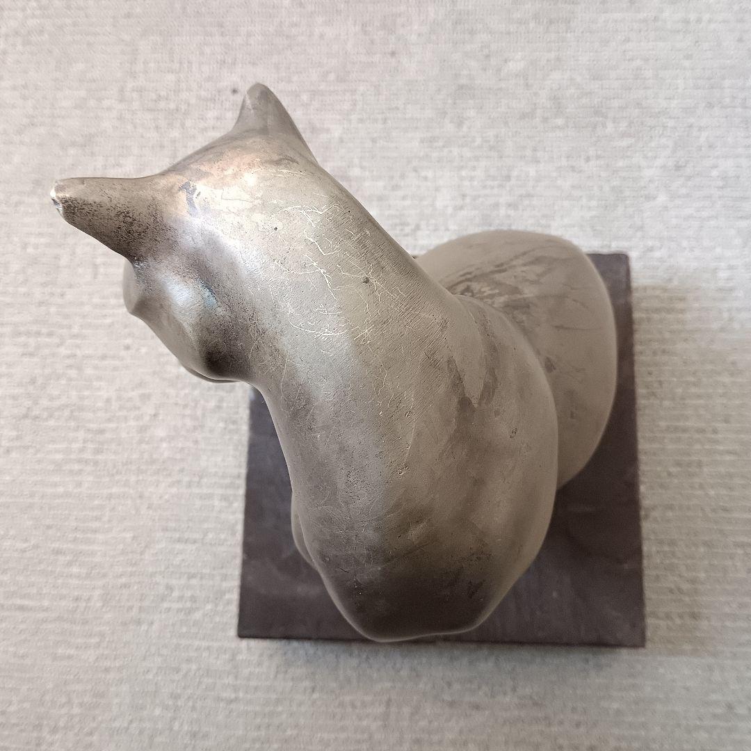 ブロンズ像 【猫】オブジェ 置物 アールデコ 西洋彫刻 高さ約26cm